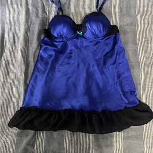 Women's Apt.9 Baby Doll, Blue And Black Size Small Intimate sleepwear ‎ lingerie